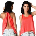 orange - Tank Top Open Back