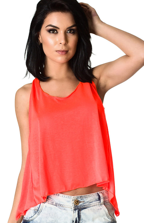 orange - Tank Top Open Back