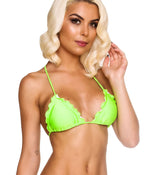 Neon Green - Ruffled Top Padded