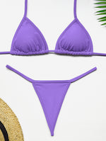 Lavender Lilac Micro Thong Bikini Set