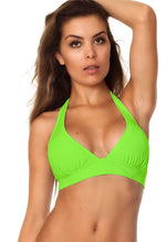 Ultimate Support Neon Green Halter Bikini Top