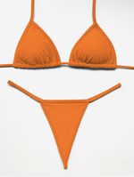 Orange Micro Thong Bikini Set – Brazilian Thong, Minimal Coverage Tanning Swimwear