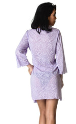 Burnout Lavender V neck Tunic Cover Up Dress