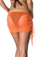 Mini - solid Orange Mesh Sarong Cover UP
