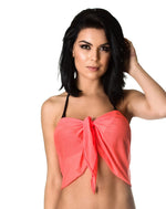 Mini - solid Peach Mesh Sarong Cover UP