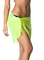 Coqueta Mesh Cover up Swimwear Beach Sarong Pareo Canga Swimsuit Wrap Neon YELLOW