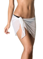 Coqueta Mesh Cover up Swimwear Beach Sarong Pareo Canga Swimsuit Wrap WHITE-O/S