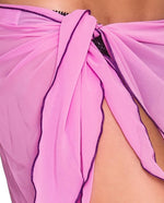 Short Solid Chiffon Cover UP Sarong - Lavender