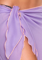 Short Solid Chiffon Cover UP Sarong - PastelPurple