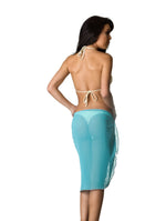Long Solid Chiffon Sarong  Cover Up - Turquoise