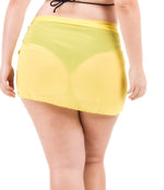 Plus Size Chiffon Sarong - Yellow