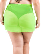 Plus Size Mesh Sarong - Neon Green