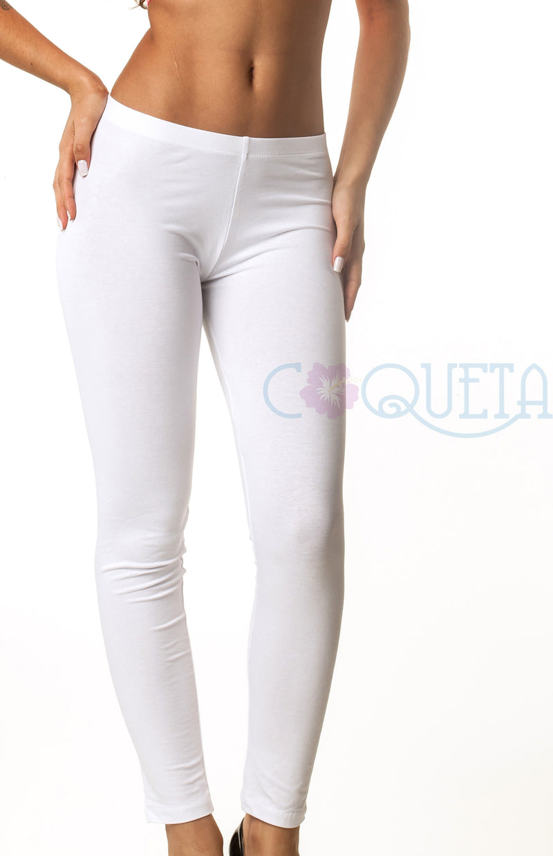White Full Length Legging Cotton 417