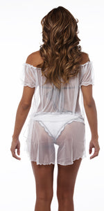 White - Ultra Sheer Cover Up Dress Mesh