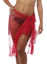 Flamenco - Red Ultra Sheer Mesh Sarong