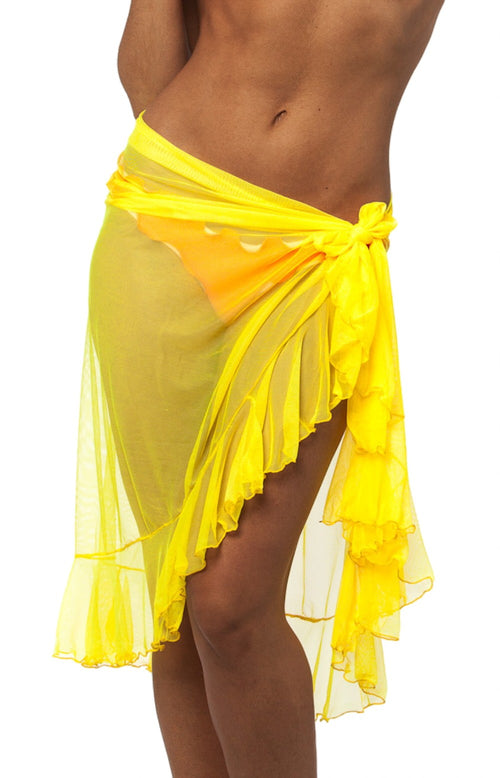 Flamenco - Yellow Ultra Sheer Mesh Sarong