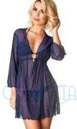 Navy Mesh - Cover Up Dress