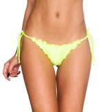 Neon Yellow - Ruffles Thong Bottom