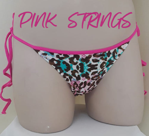 Pink Leopard - string Tie Side Bottom