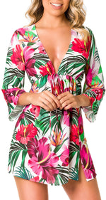 Bora Bora - Dress Chiffon V neck Tunic Cover Up Dress