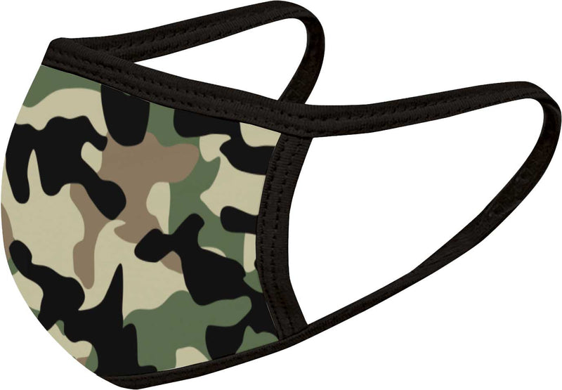 Camo Print Face Mask Five Pack - With pocket for filter