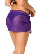 Solid Purple - Mini Mesh Sarong Cover UP