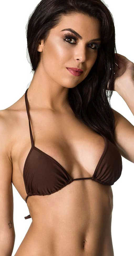 Brown - Triangle Top Unpadded - minimal coverage